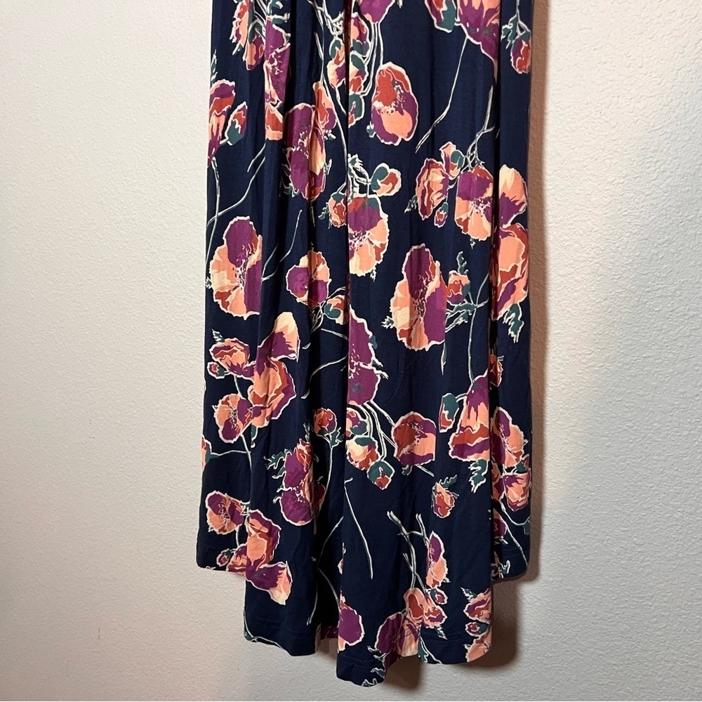 Anthropologie Maeve Midi Dress Floral Heppel Blue Purple Ruched Size Small - Picture 15 of 16